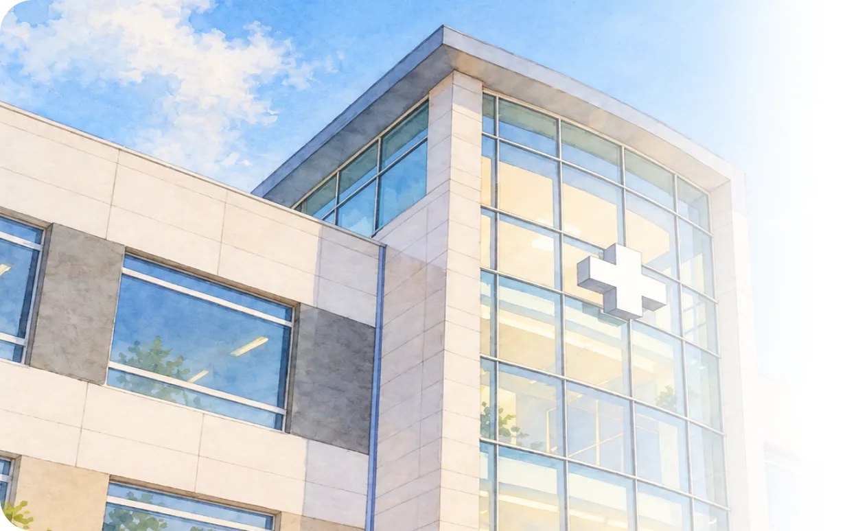 A modern hospital building